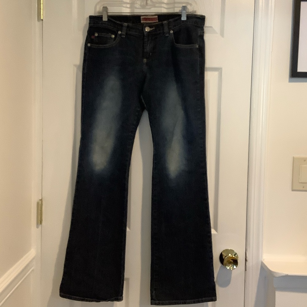 VINTAGE Z. CAVARICCI Y2K 90’s Faded Bootcut Darkwash Stretch Midrise Jeans 9